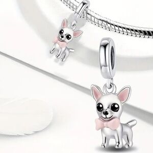 Chihuahua Bracelet Charm-compatible with most charm bracelets including Pandora.